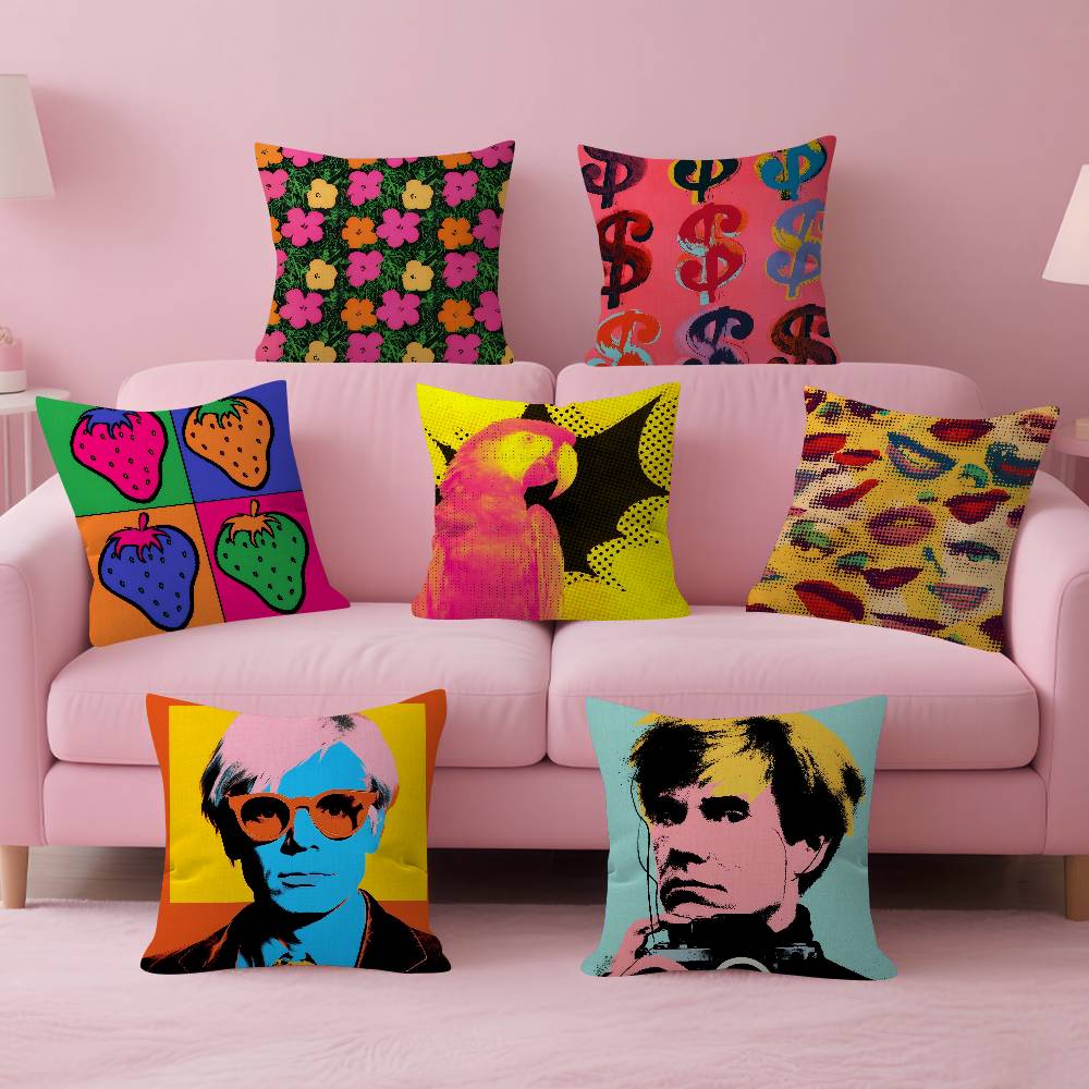 Home Art Textiles - A-Andy W-Warhol Sanat Yastık Kılıfı Araba