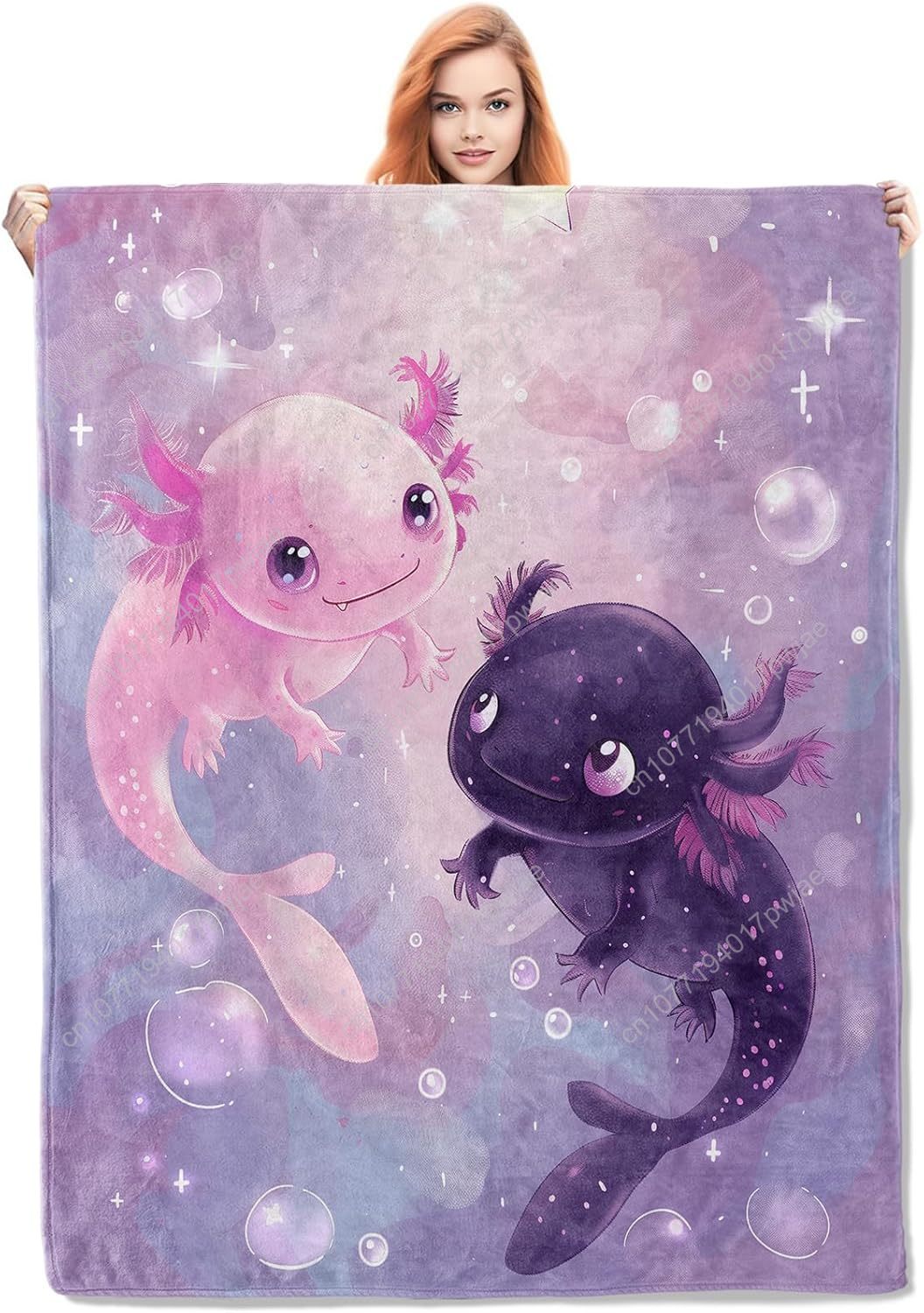Home Textiles & Decorations - Axolotl Battaniyesi Sevimli Axolotllar Flanel Battaniyeler