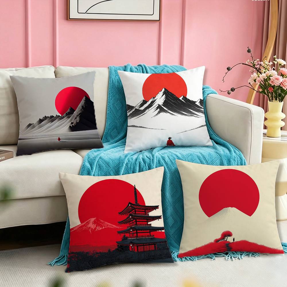 Home Art Textiles - S-Süperreal sanat Fuji Dağı'lı Kadın Yastık