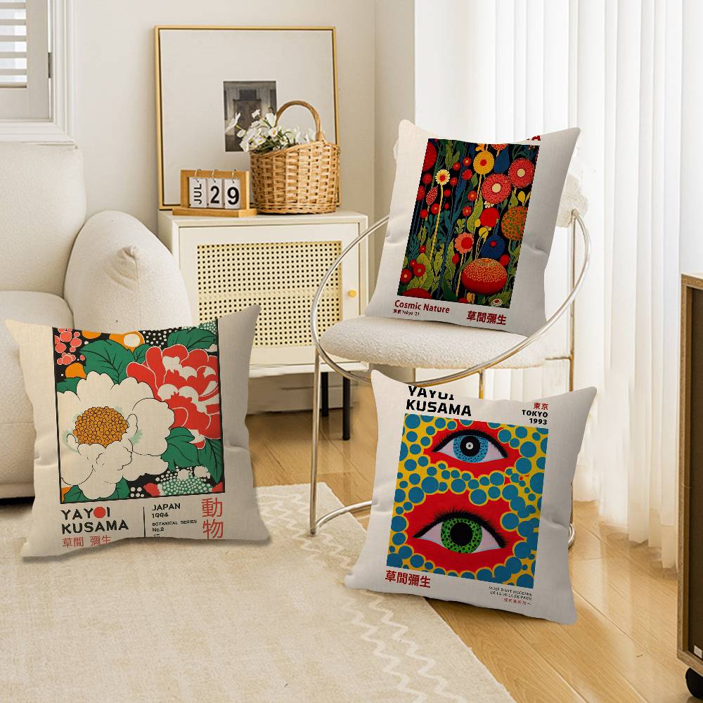 Home Textiles Exhibition - Yayoi Kusama Sanat Sergisi Minder Kılıfı